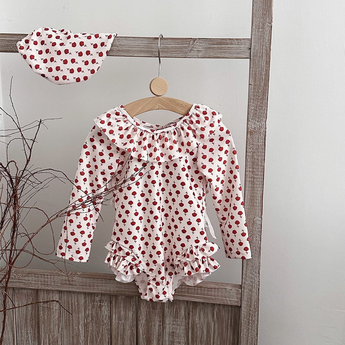 Floral Print Ruffle Swimwear フラワー ワンピース ビキニ 水着【mh0013328】 One-piece swimsuit / 90cm mamahalo kids ベビー用水着