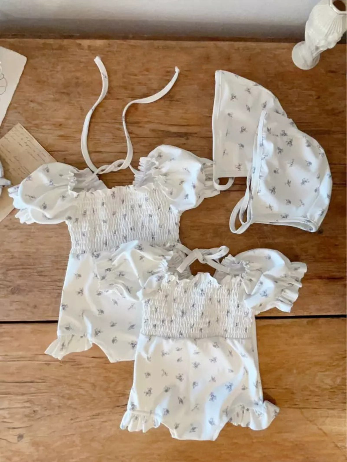 Floral Print Smocked Swimsuit フローラルプリントスモッキング水着【mh0012432】 BBAMMA ベビー用水着
