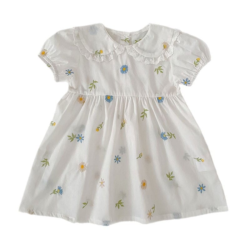 Floral Puff Sleeve Romper Dress パフスリーブ ロンパース ワンピース【mh0013167】 Aeg babyi 半袖ロンパース