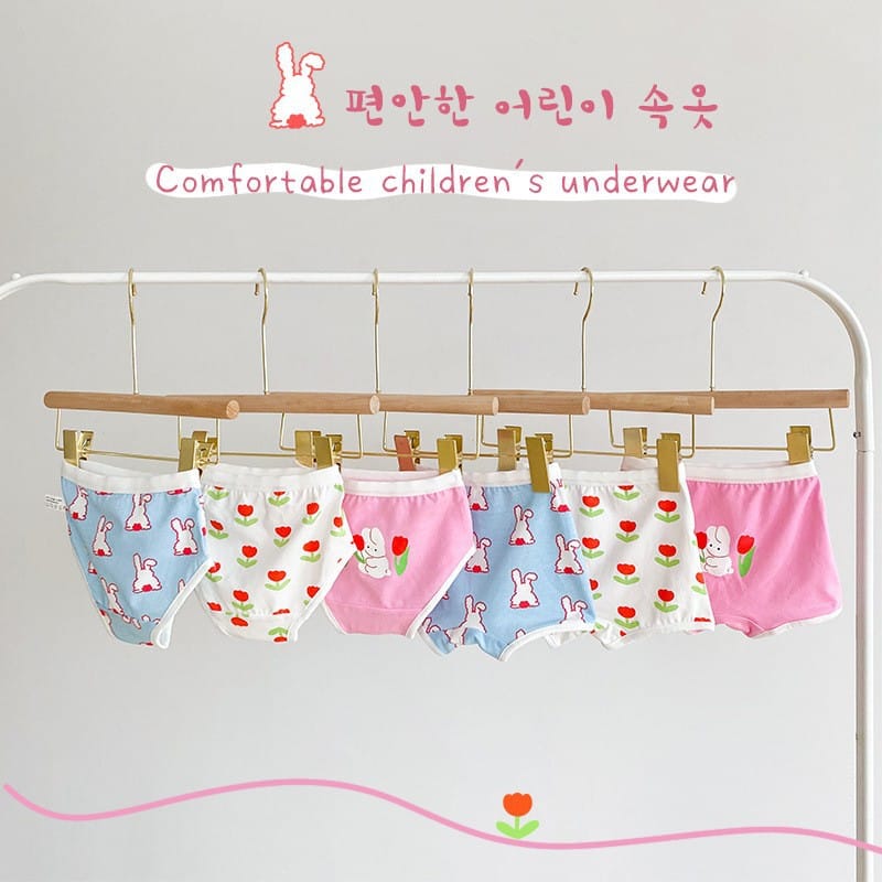 Floral Rabbit Cozy Mesh Briefs ボタニカル ショーツ 3枚セット【mh0013560】 mamahalo accessories 幼児用下着