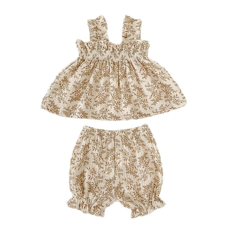 Floral Ruffle Camisole Bloomer フリル キャミソール ブルマ【mh0013159】 Aeg babyi ノースリーブセットアップ