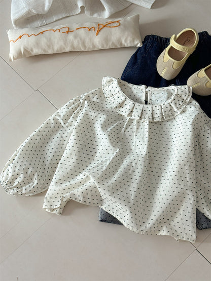 Floral Ruffle Collar Cotton Blouse 花柄 ラッフル襟 コットンブラウス【mh0012289】 Laibaobao
