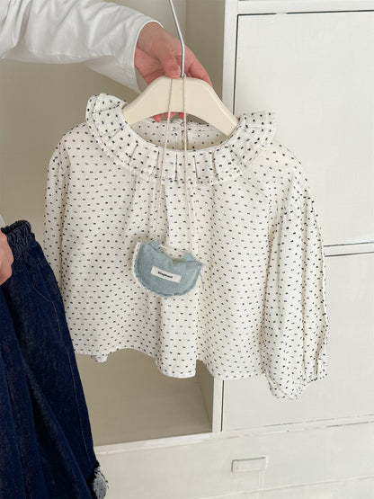 Floral Ruffle Collar Cotton Blouse 花柄 ラッフル襟 コットンブラウス【mh0012289】 Laibaobao