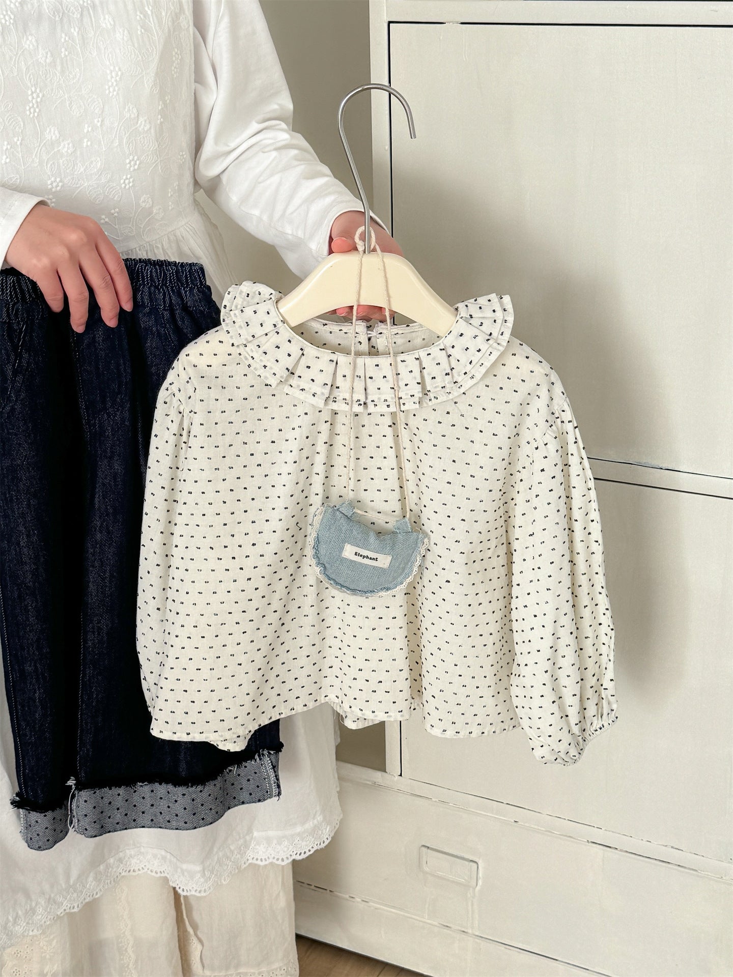 Floral Ruffle Collar Cotton Blouse 花柄 ラッフル襟 コットンブラウス【mh0012289】 Laibaobao