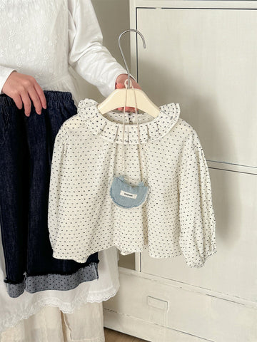 Floral Ruffle Collar Cotton Blouse 花柄 ラッフル襟 コットンブラウス【mh0012289】 Laibaobao