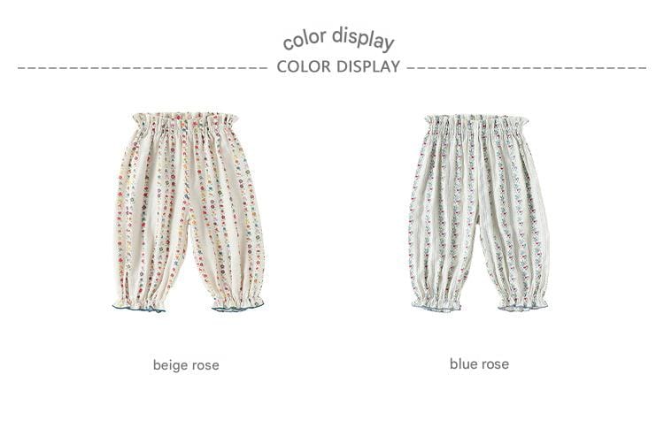 Floral Ruffle Pocket Long Pants ボタニカル ロングパンツ【mh0013489】 Beitaoya ロングパンツ・スウェットパンツ
