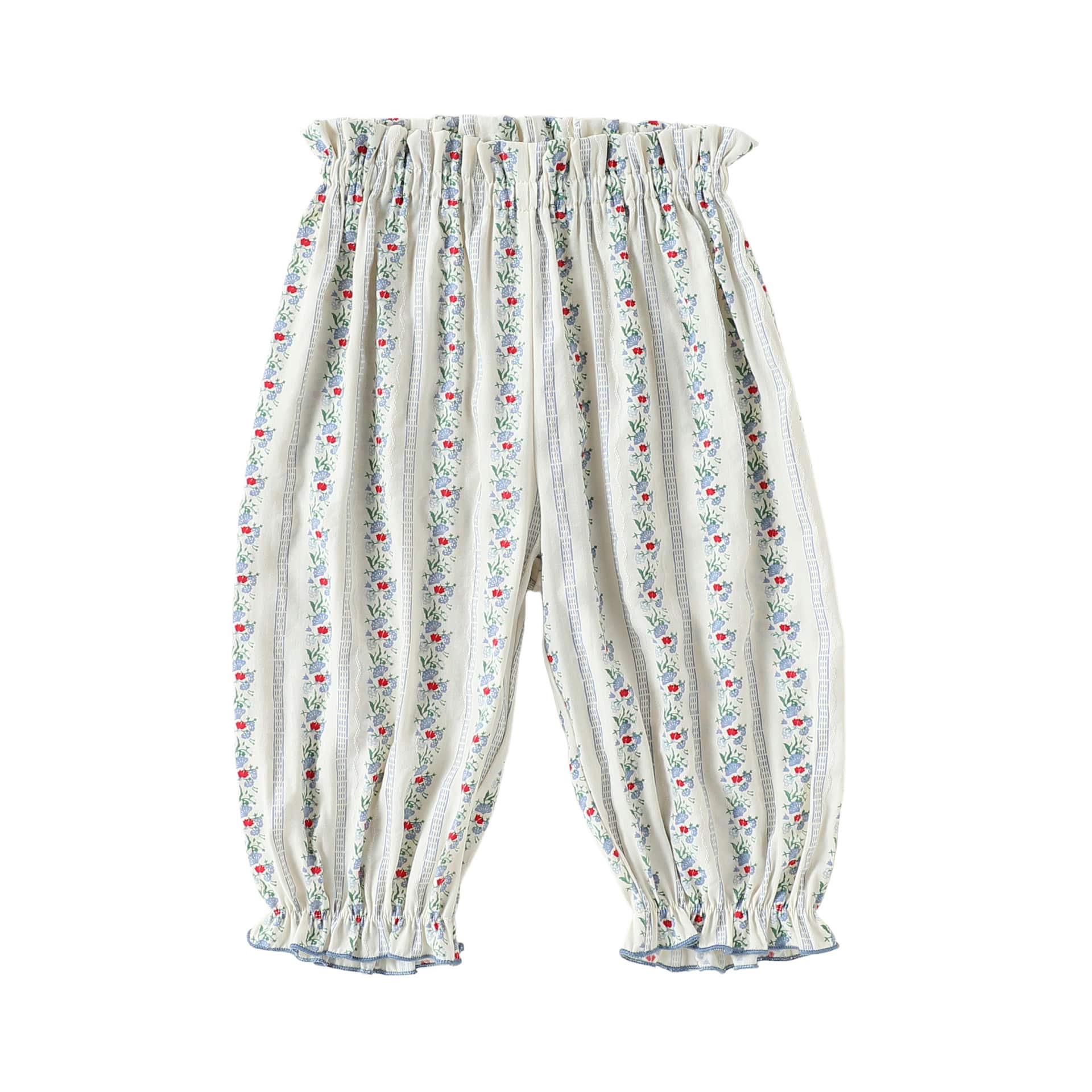 Floral Ruffle Pocket Long Pants ボタニカル ロングパンツ【mh0013489】 Beitaoya ロングパンツ・スウェットパンツ