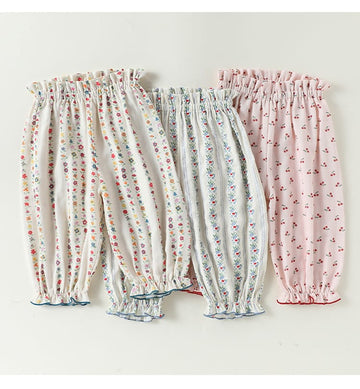 Floral Ruffle Pocket Long Pants ボタニカル ロングパンツ【mh0013489】 Beitaoya ロングパンツ・スウェットパンツ