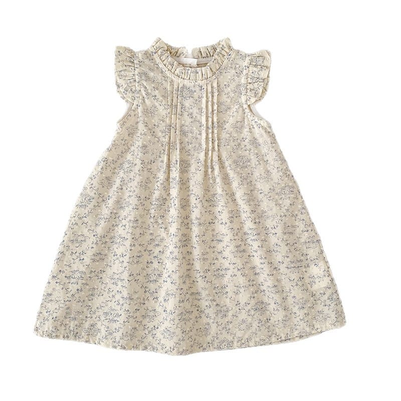 Floral Ruffle Sleeveless Romper Dress フリル ノースリーブロンパース ミモレ丈ワンピース【mh0013157】 Aeg babyi ノースリーブロンパース