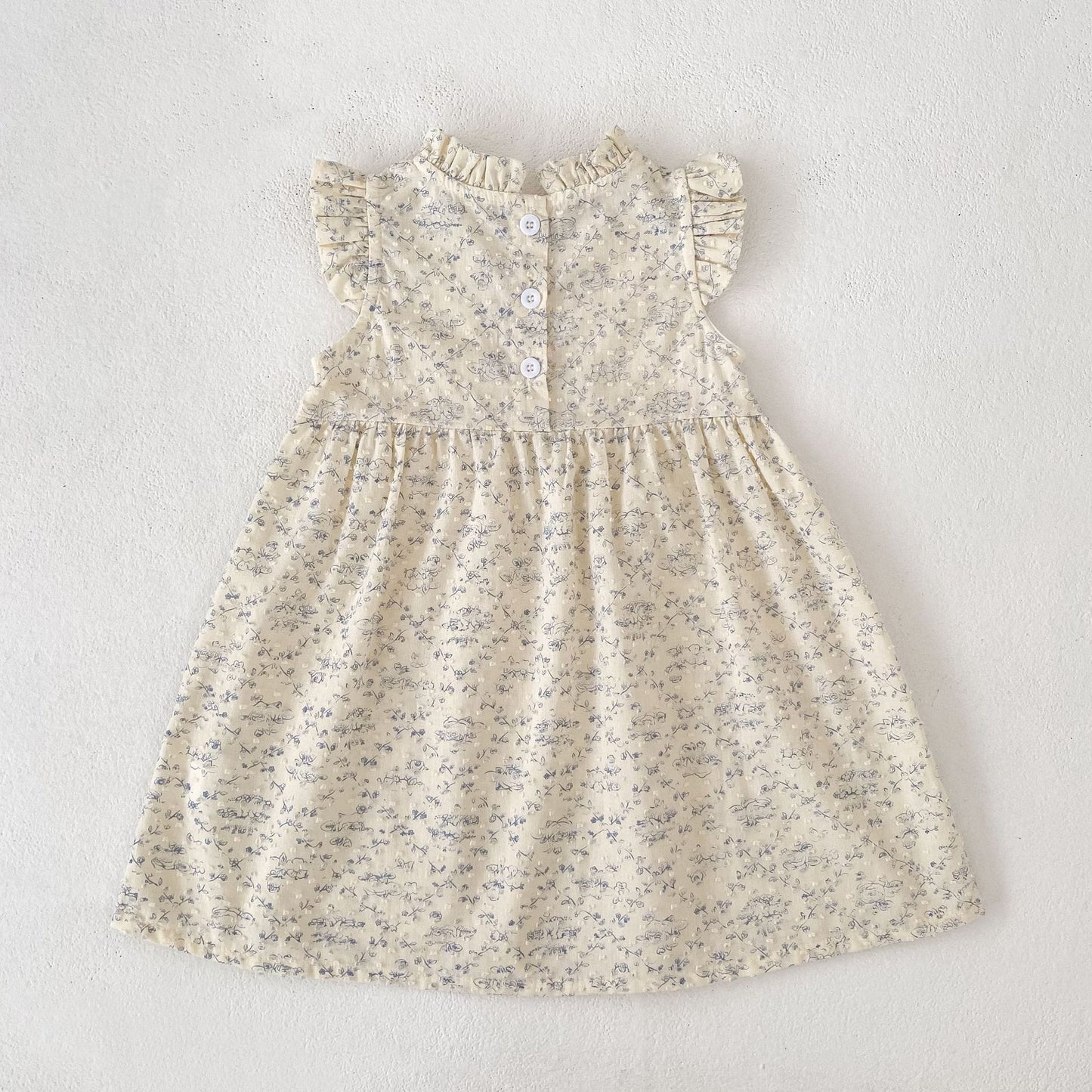 Floral Ruffle Sleeveless Romper Dress フリル ノースリーブロンパース ミモレ丈ワンピース【mh0013157】 Aeg babyi ノースリーブロンパース