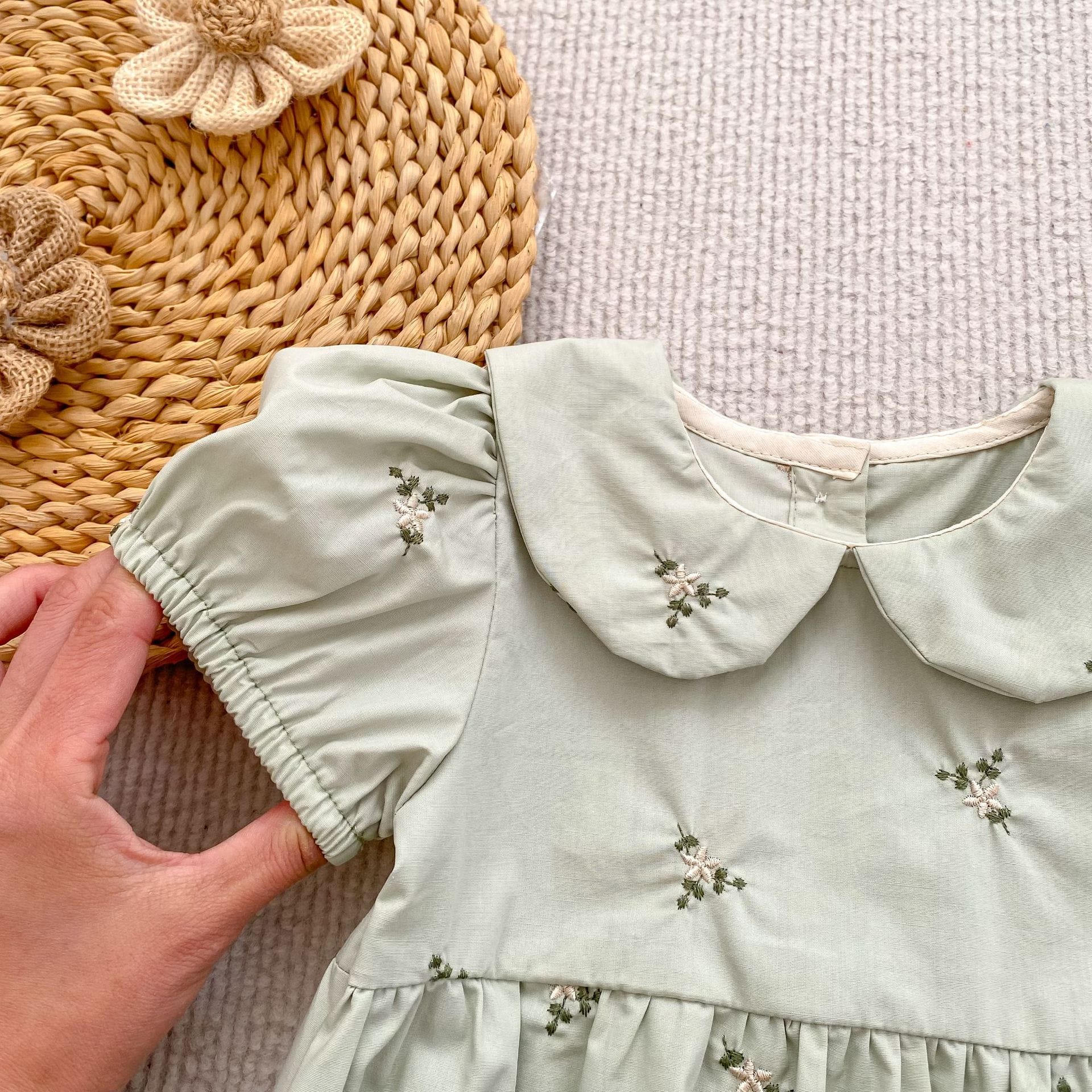 Floral Ruffle Sleeveless Romper フリル ノースリーブ ロンパース【mh0013165】 Aeg babyi 半袖ロンパース