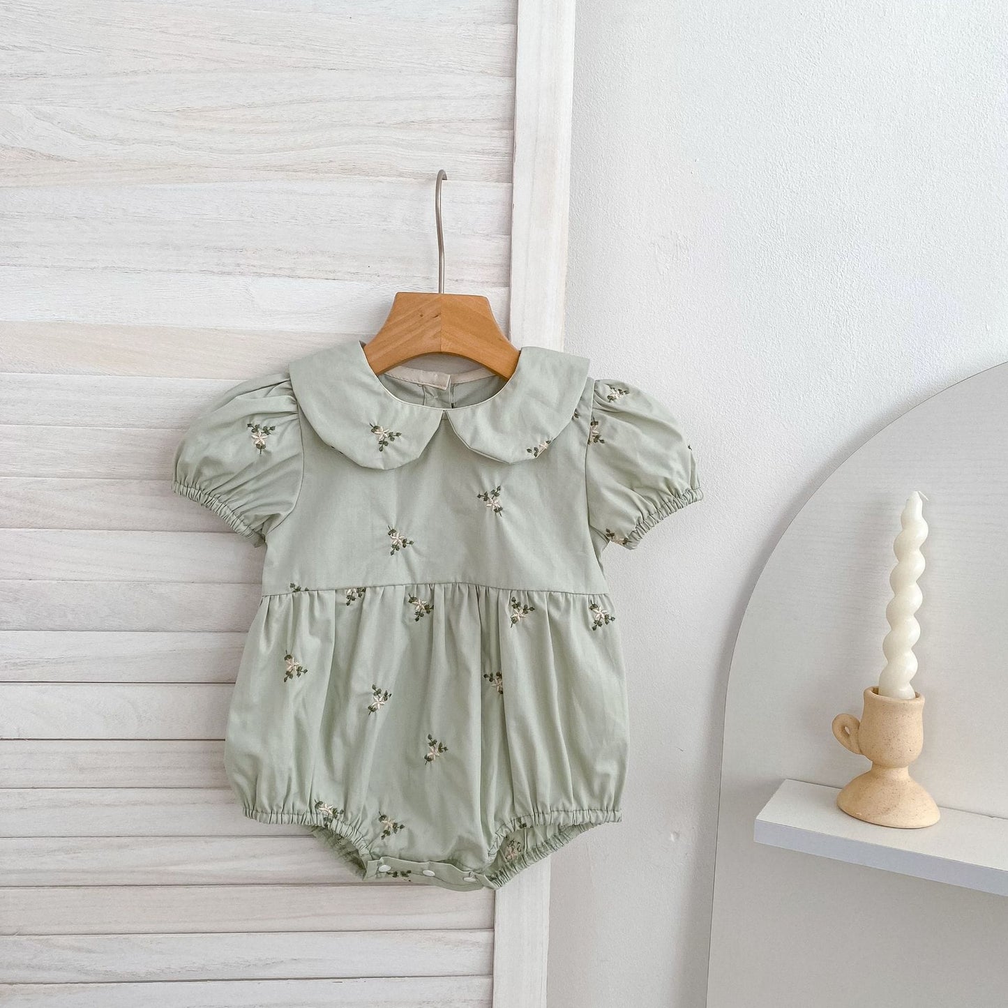 Floral Ruffle Sleeveless Romper フリル ノースリーブ ロンパース【mh0013165】 Aeg babyi 半袖ロンパース