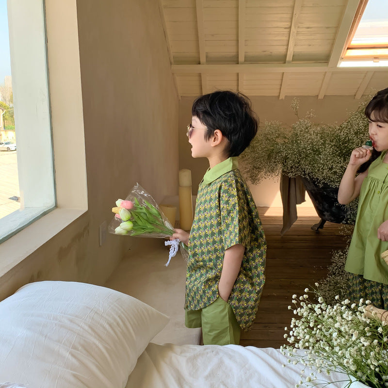 Floral Short Sleeve Matching Set フラワー セットアップ リンクコーデ【mh0012260】 KUMAI.KIDS