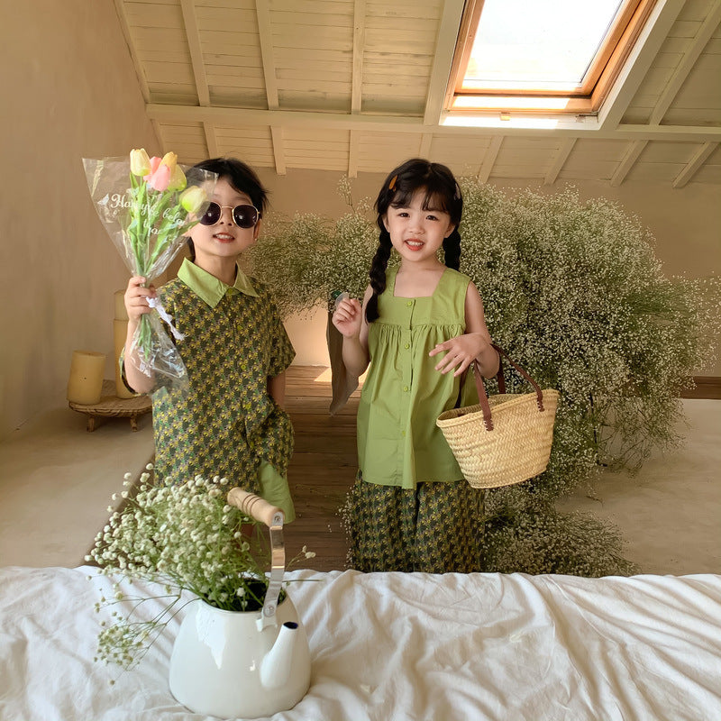 Floral Short Sleeve Matching Set フラワー セットアップ リンクコーデ【mh0012260】 KUMAI.KIDS