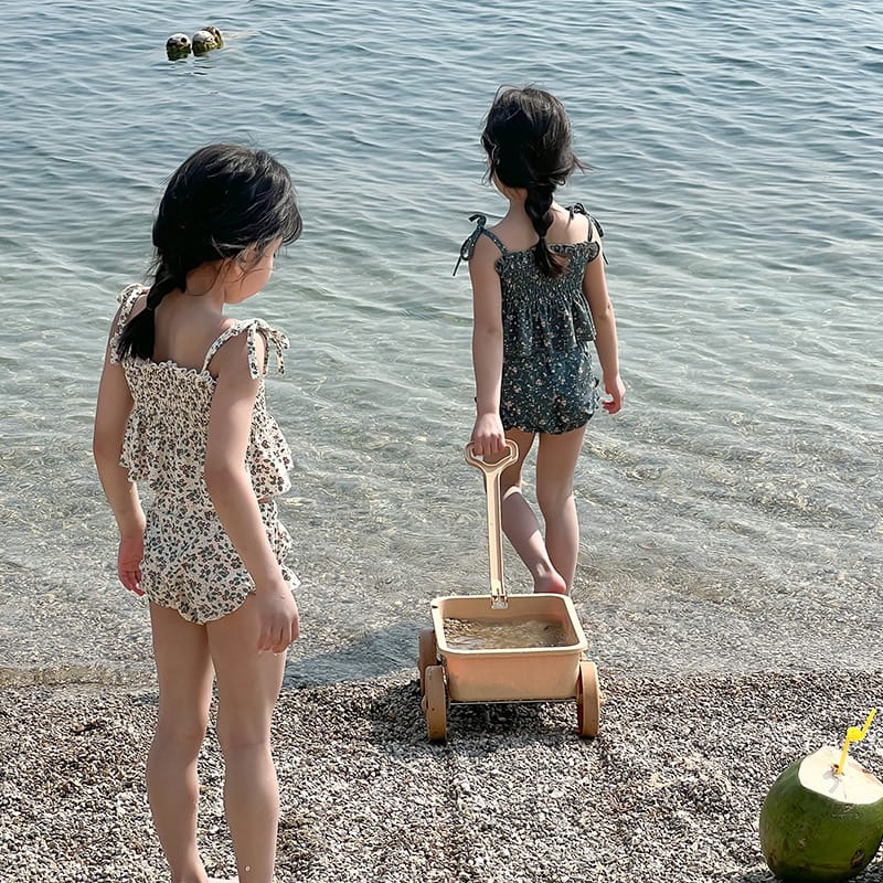 Floral Suspender Separate Swimwear シャーリング キャミソール ビキニ セット【mh0013343】 mamahalo kids ベビー用水着