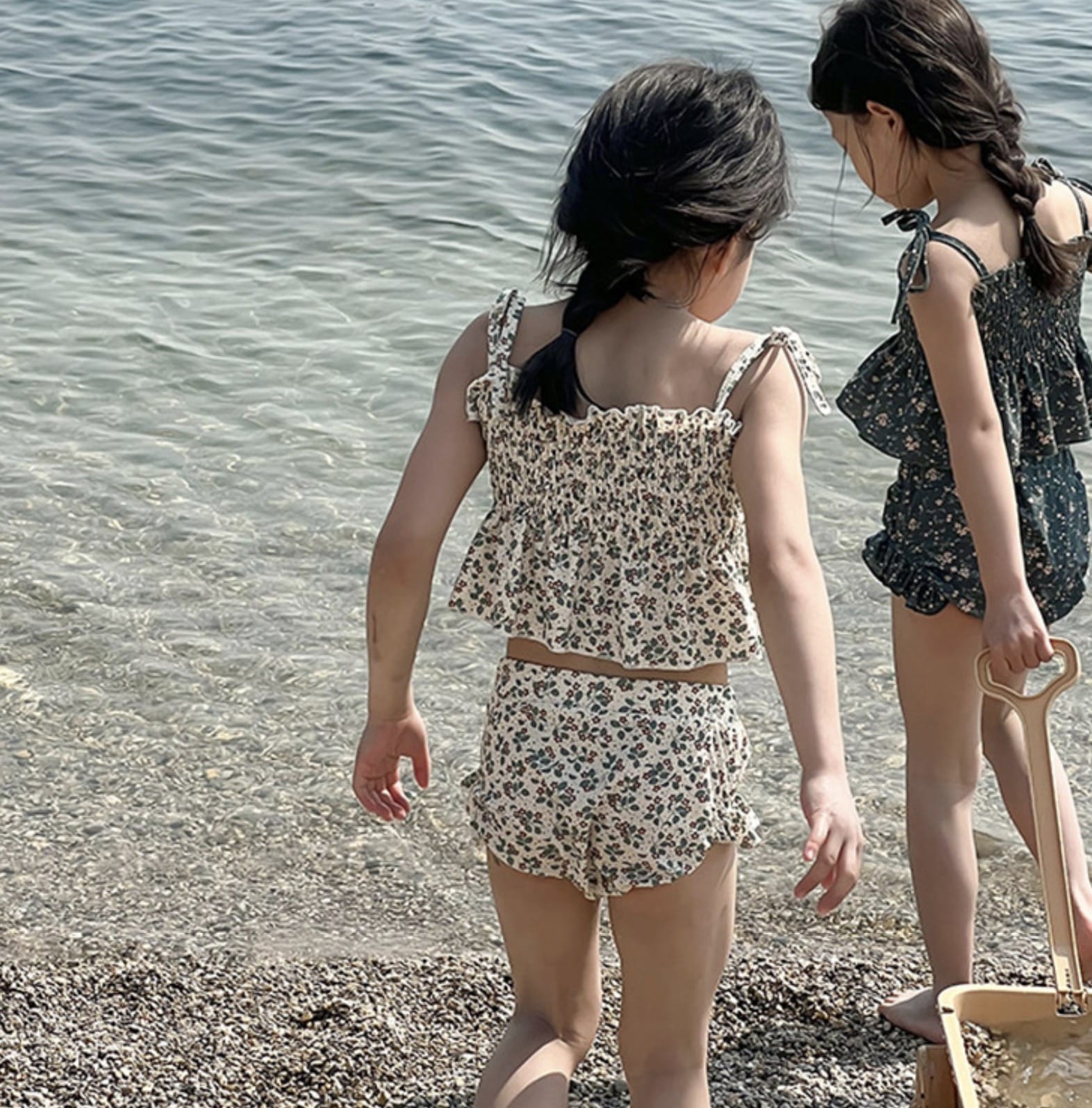 Floral Suspender Separate Swimwear シャーリング キャミソール ビキニ セット【mh0013343】 mamahalo kids ベビー用水着