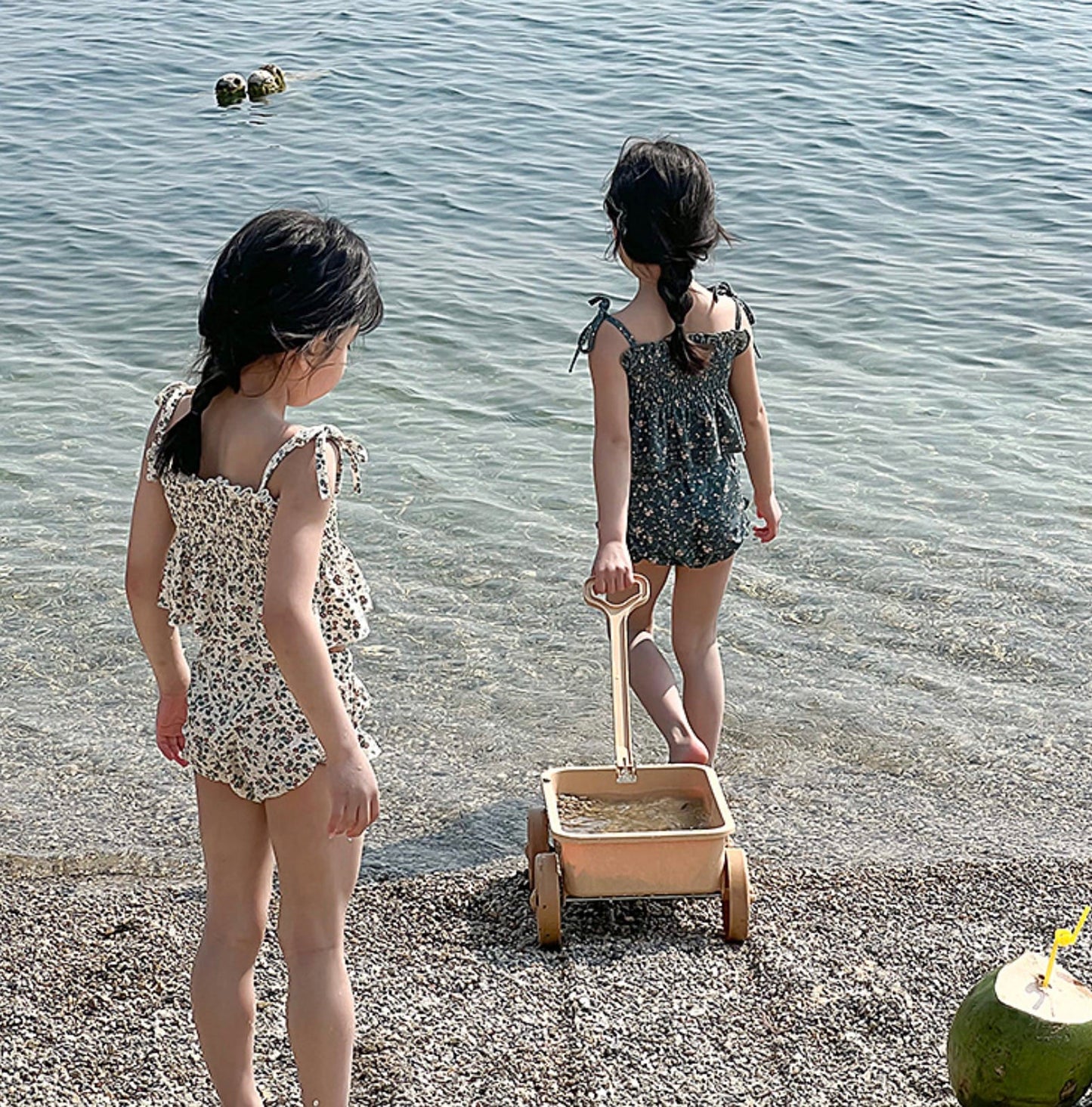 Floral Suspender Separate Swimwear シャーリング キャミソール ビキニ セット【mh0013343】 mamahalo kids ベビー用水着