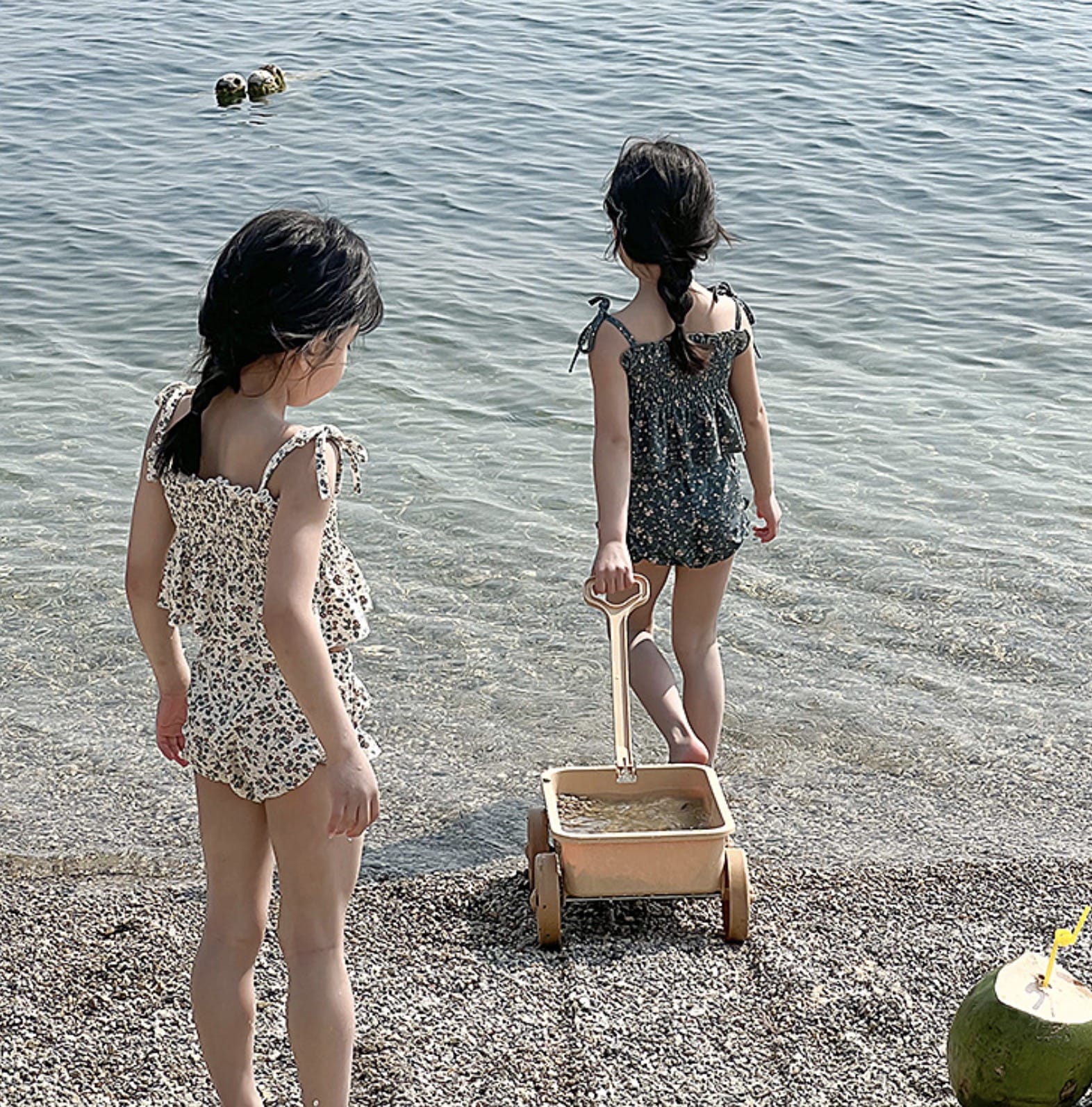 Floral Suspender Separate Swimwear シャーリング キャミソール ビキニ セット【mh0013343】 mamahalo kids ベビー用水着