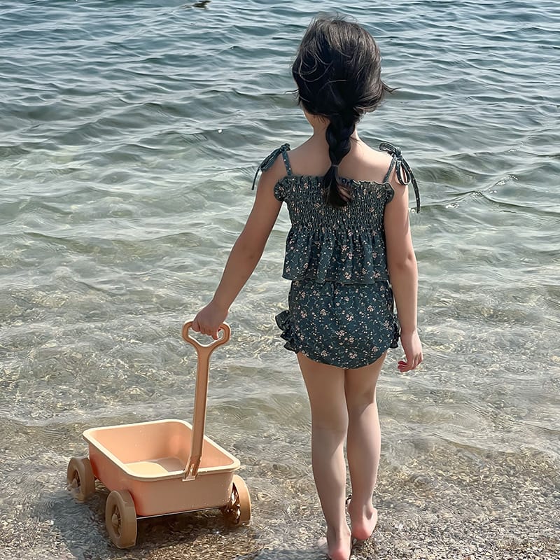 Floral Suspender Separate Swimwear シャーリング キャミソール ビキニ セット【mh0013343】 mamahalo kids ベビー用水着