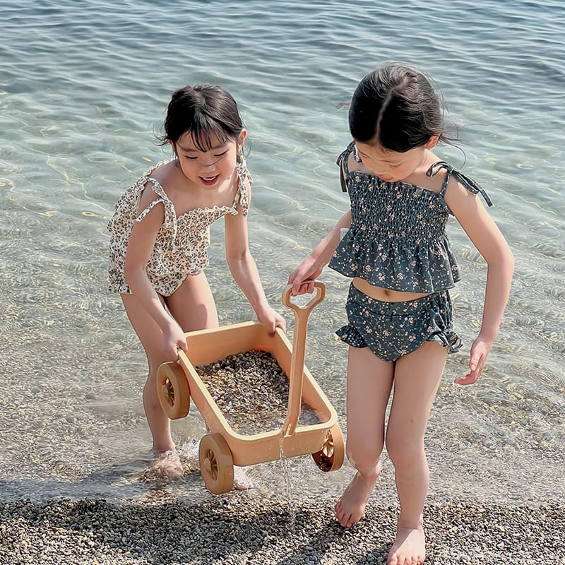 Floral Suspender Separate Swimwear シャーリング キャミソール ビキニ セット【mh0013343】 mamahalo kids ベビー用水着