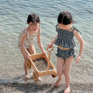 Floral Suspender Separate Swimwear シャーリング キャミソール ビキニ セット【mh0013343】 mamahalo kids ベビー用水着