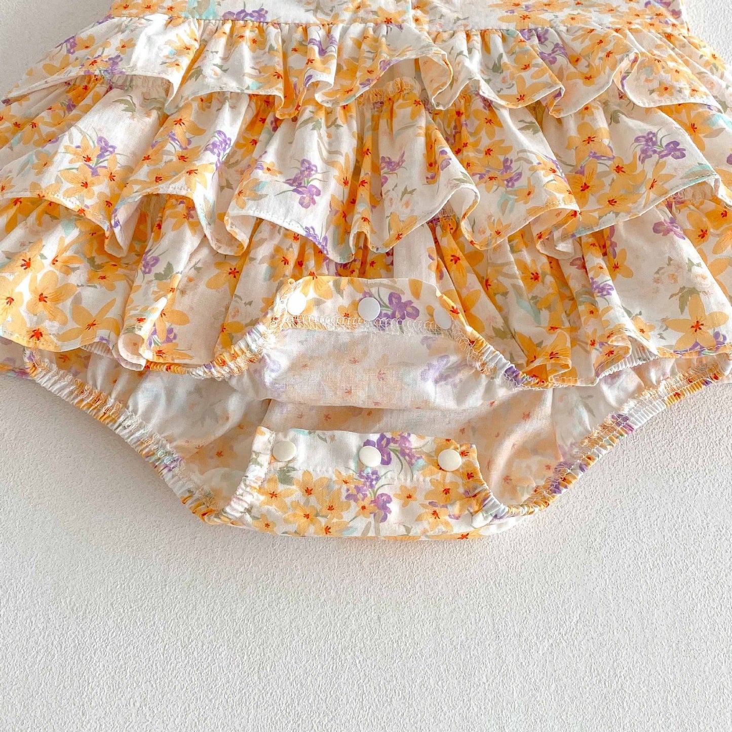 Floral Tiered Ruffle Sleeveless Romper 小花柄 ノースリーブロンパース【mh0013439】 angou ノースリーブロンパース