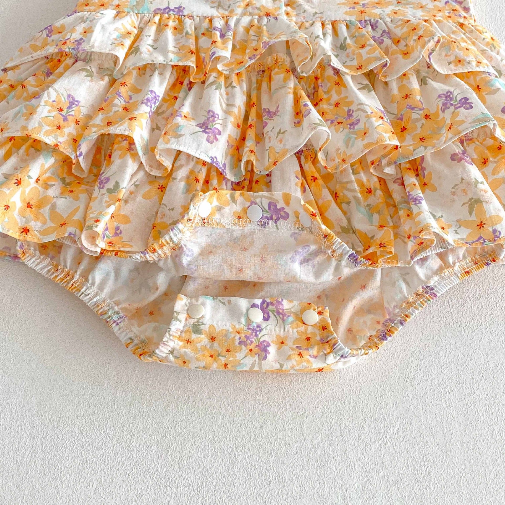 Floral Tiered Ruffle Sleeveless Romper 小花柄 ノースリーブロンパース【mh0013439】 angou ノースリーブロンパース