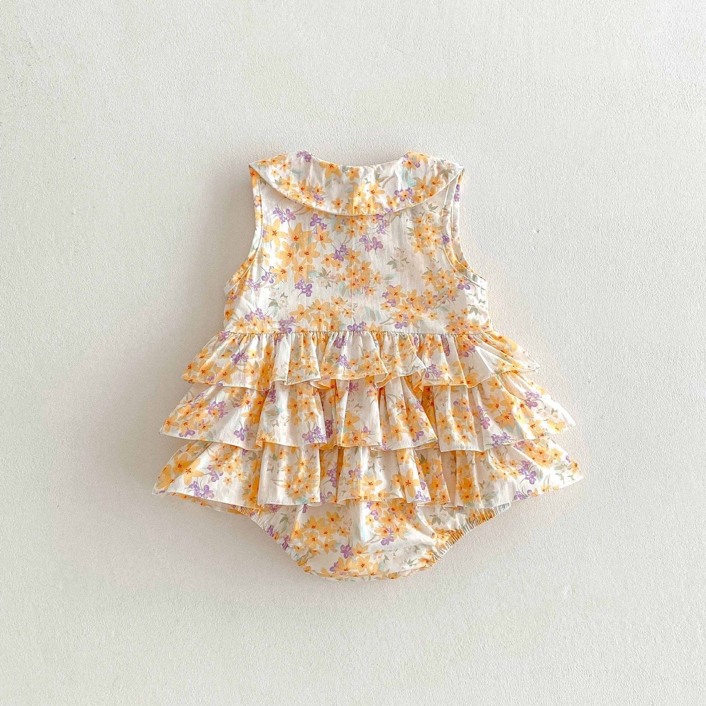 Floral Tiered Ruffle Sleeveless Romper 小花柄 ノースリーブロンパース【mh0013439】 angou ノースリーブロンパース