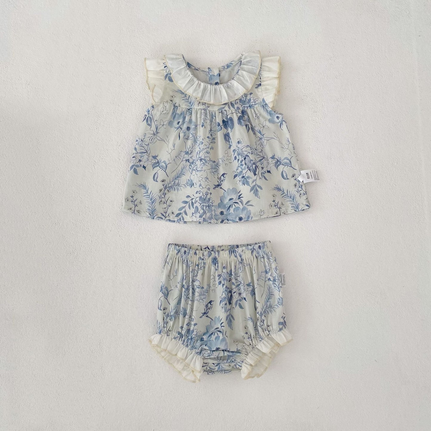 Floral Top & Bloomers Set ボタニカル トップス ブルマセット【mh0012485】 Apricot / 73cm Engepapa ノースリーブセットアップ