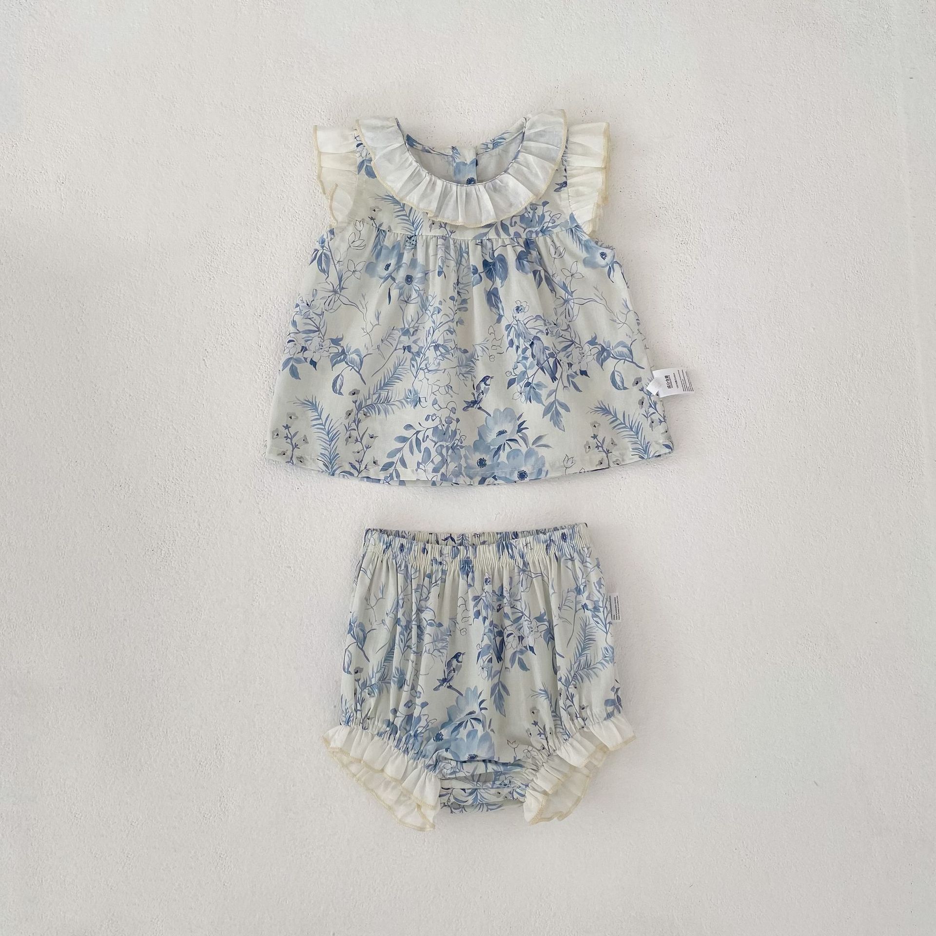 Floral Top & Bloomers Set ボタニカル トップス ブルマセット【mh0012485】 Apricot / 73cm Engepapa ノースリーブセットアップ