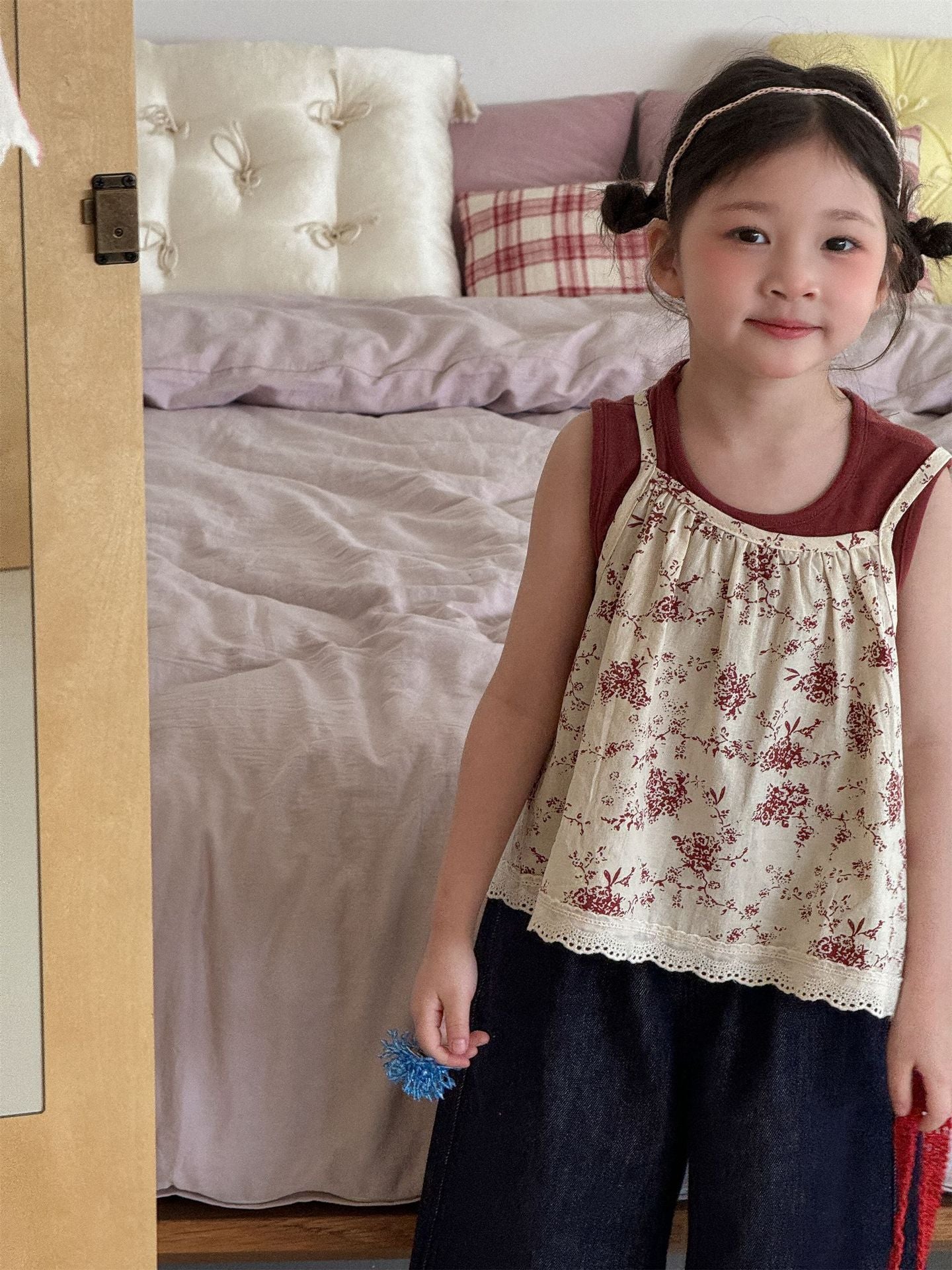 Floral Vest Camisole Set 花柄 ベスト キャミソール セット【mh0012292】 Laibaobao
