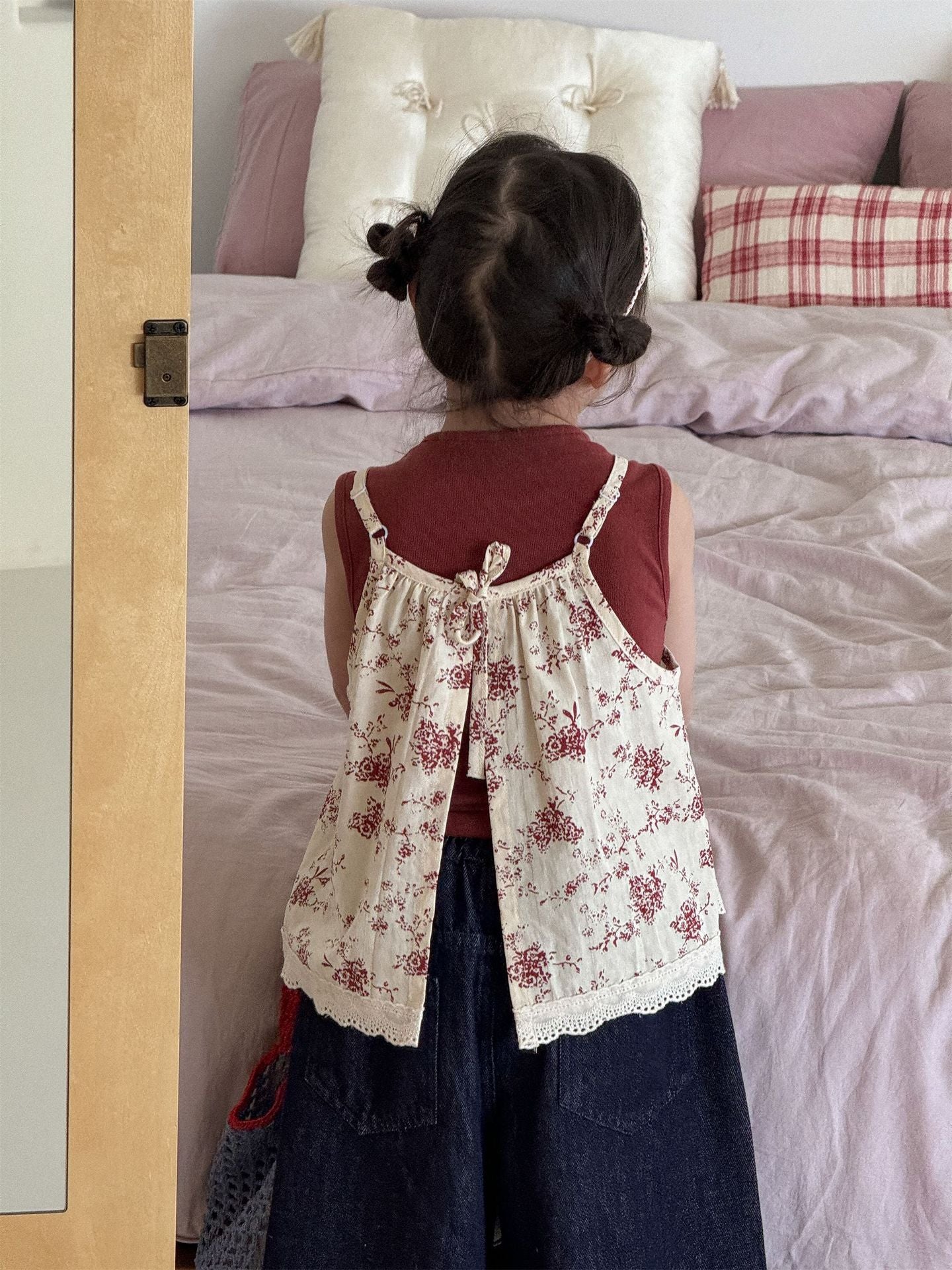 Floral Vest Camisole Set 花柄 ベスト キャミソール セット【mh0012292】 Laibaobao