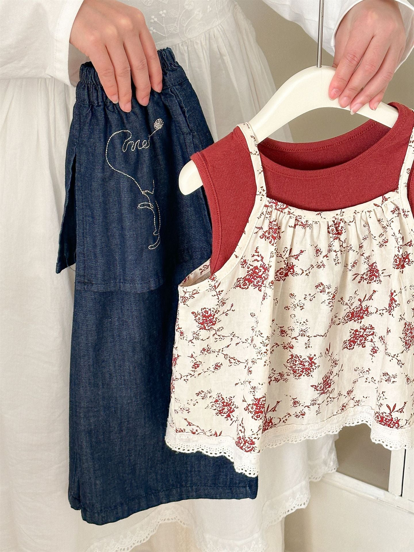 Floral Vest Camisole Set 花柄 ベスト キャミソール セット【mh0012292】 Laibaobao