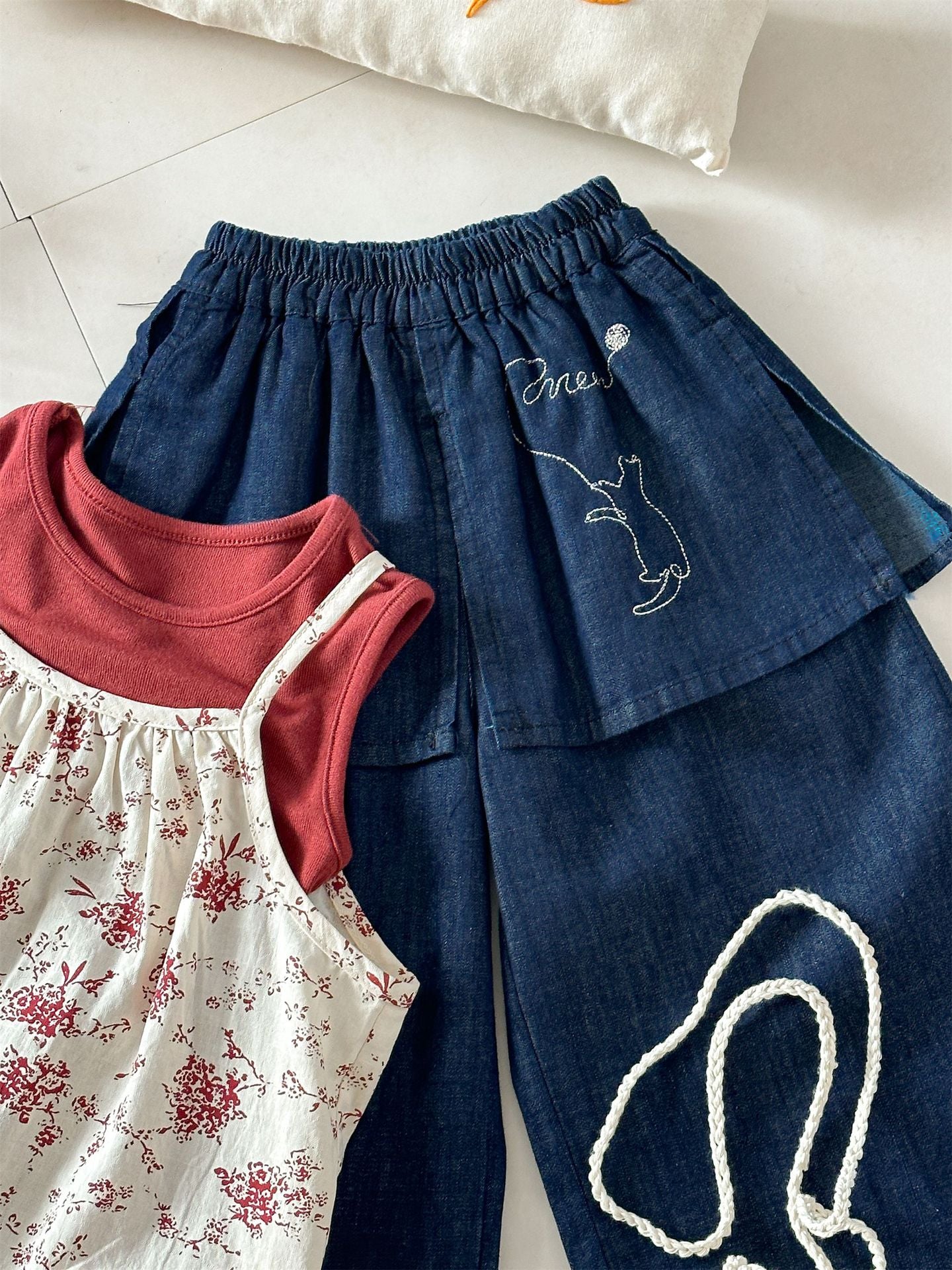 Floral Vest Camisole Set 花柄 ベスト キャミソール セット【mh0012292】 Laibaobao