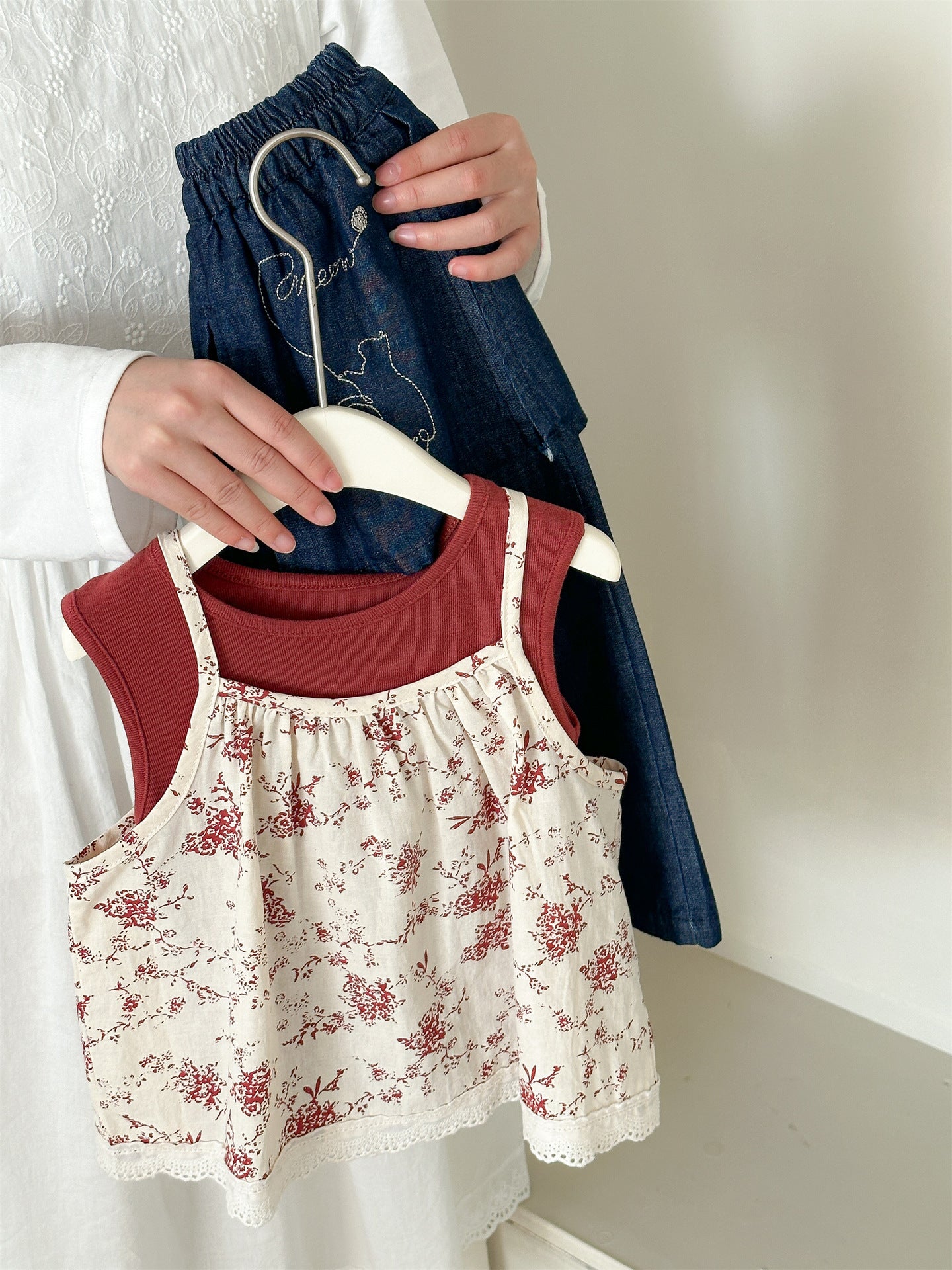 Floral Vest Camisole Set 花柄 ベスト キャミソール セット【mh0012292】 Laibaobao