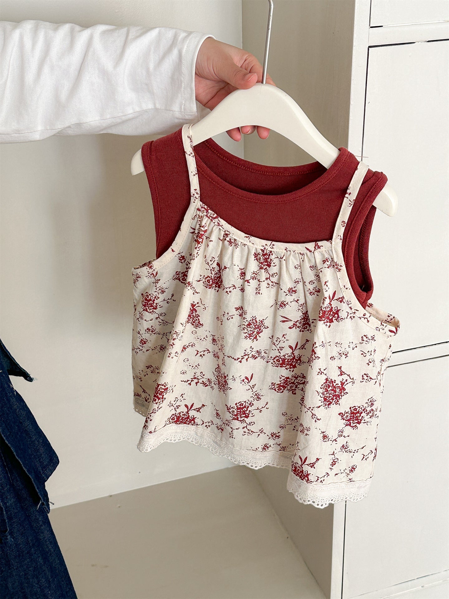 Floral Vest Camisole Set 花柄 ベスト キャミソール セット【mh0012292】 Laibaobao
