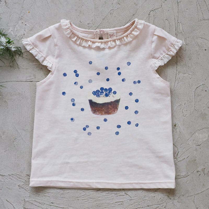 Flounce Sleeve Cupcake Tee フリルスリーブ カップケーキ Tシャツ【mh0012987】 Pink / 90cm Strawberry Coral 半袖Tシャツ