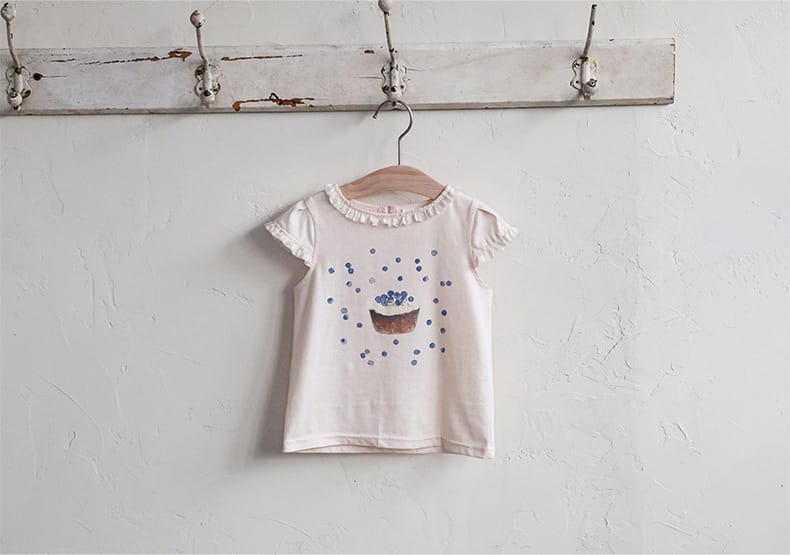 Flounce Sleeve Cupcake Tee フリルスリーブ カップケーキ Tシャツ【mh0012987】 Strawberry Coral 半袖Tシャツ