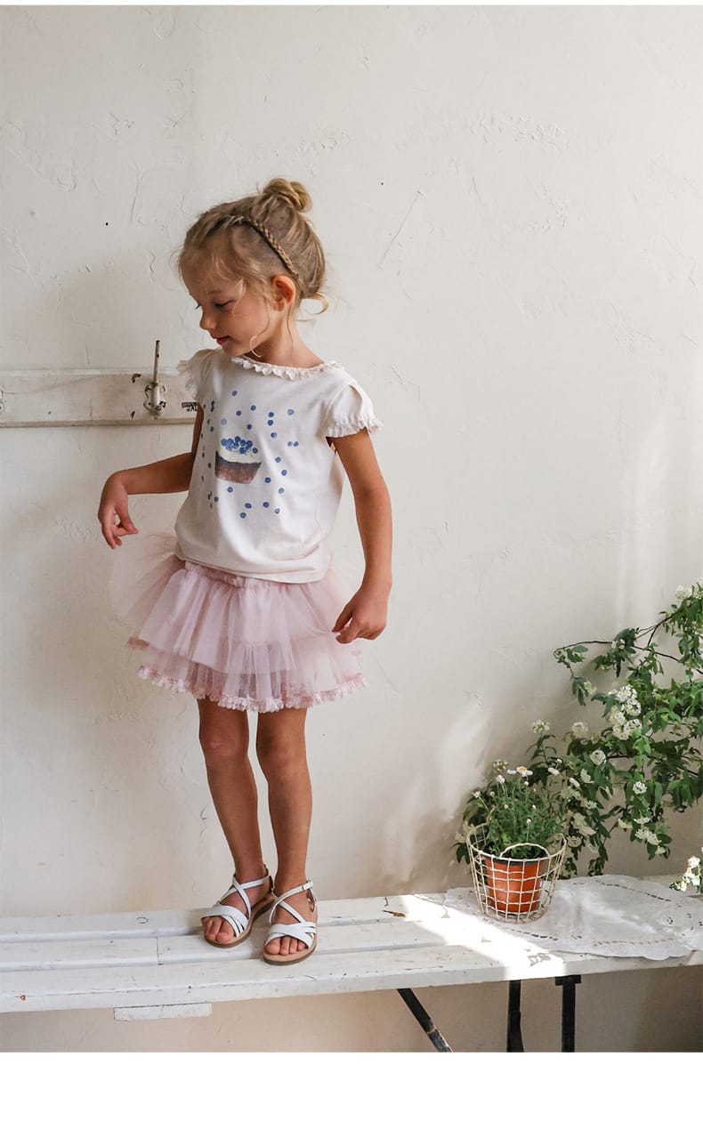 Flounce Sleeve Cupcake Tee フリルスリーブ カップケーキ Tシャツ【mh0012987】 Strawberry Coral 半袖Tシャツ