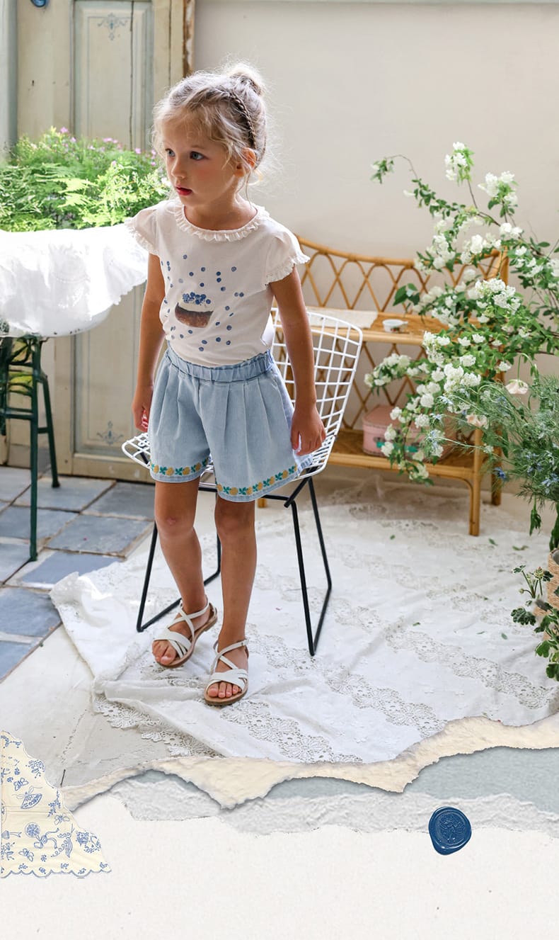 Flounce Sleeve Cupcake Tee フリルスリーブ カップケーキ Tシャツ【mh0012987】 Strawberry Coral 半袖Tシャツ