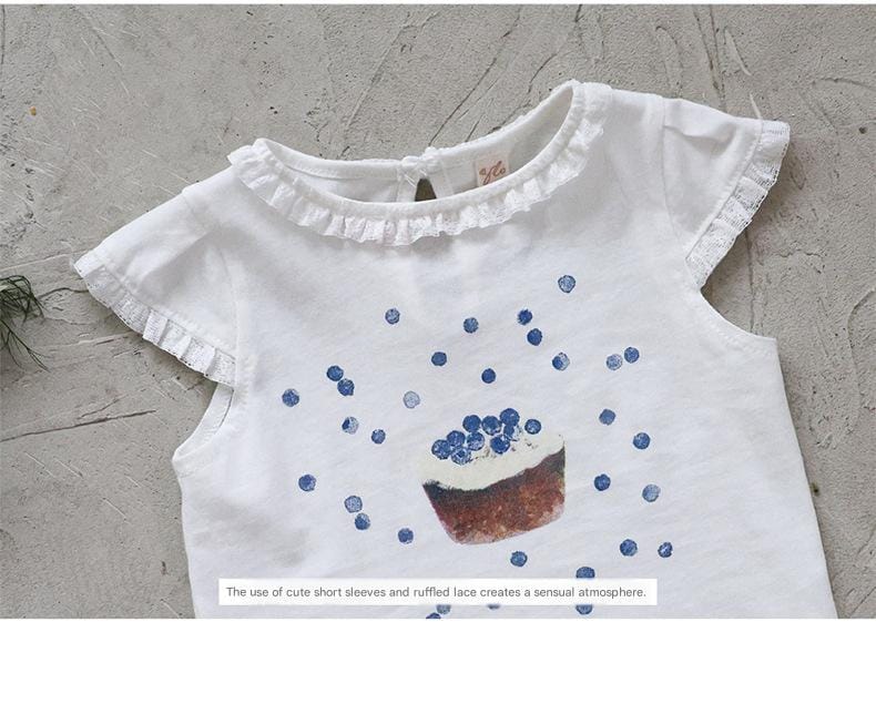 Flounce Sleeve Cupcake Tee フリルスリーブ カップケーキ Tシャツ【mh0012987】 Strawberry Coral 半袖Tシャツ