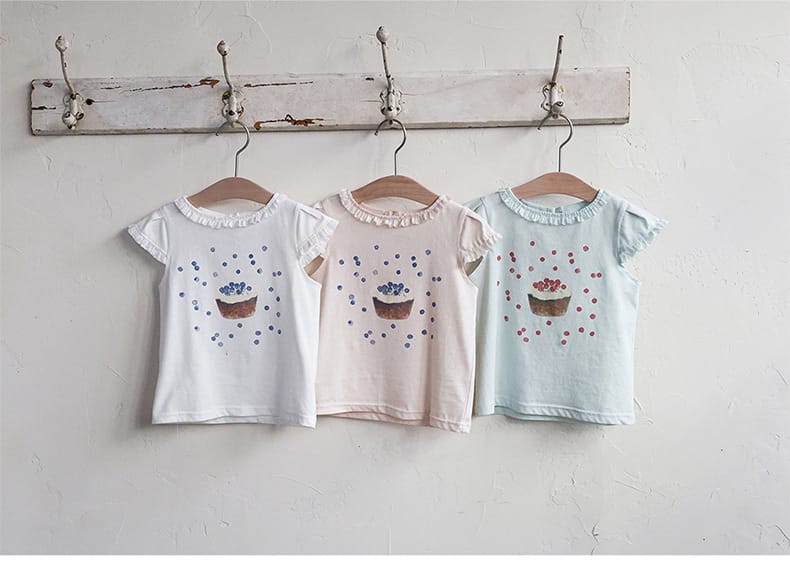 Flounce Sleeve Cupcake Tee フリルスリーブ カップケーキ Tシャツ【mh0012987】 Strawberry Coral 半袖Tシャツ