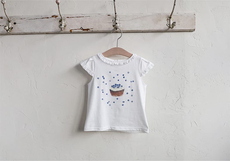 Flounce Sleeve Cupcake Tee フリルスリーブ カップケーキ Tシャツ【mh0012987】 Strawberry Coral 半袖Tシャツ
