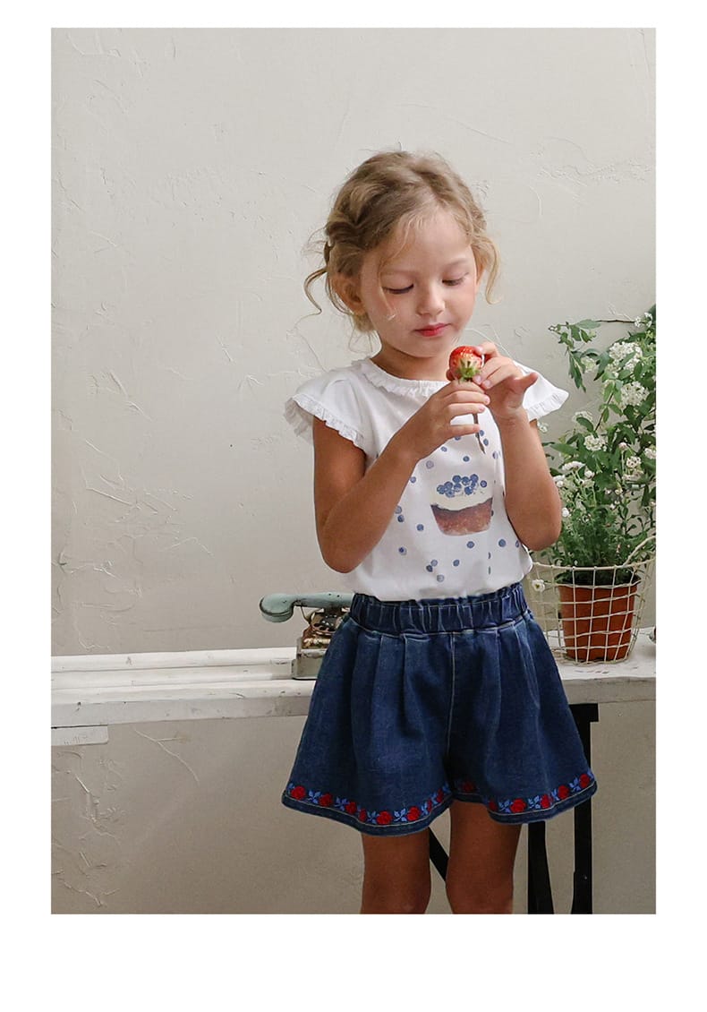 Flounce Sleeve Cupcake Tee フリルスリーブ カップケーキ Tシャツ【mh0012987】 Strawberry Coral 半袖Tシャツ