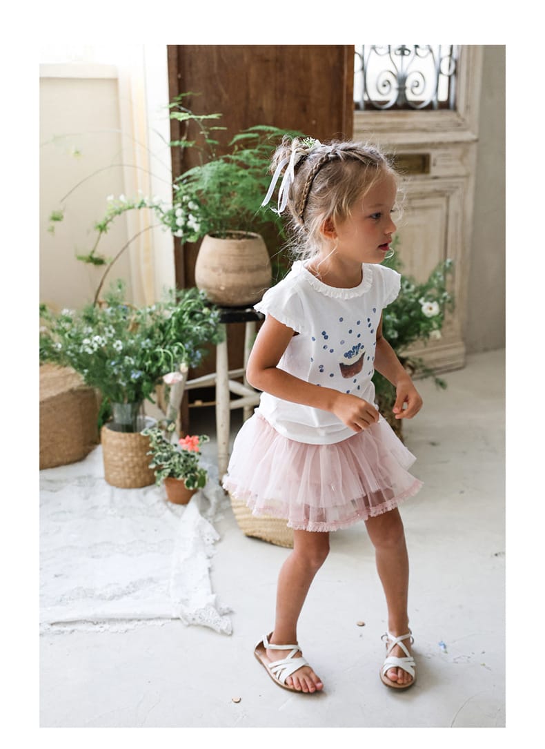 Flounce Sleeve Cupcake Tee フリルスリーブ カップケーキ Tシャツ【mh0012987】 Strawberry Coral 半袖Tシャツ