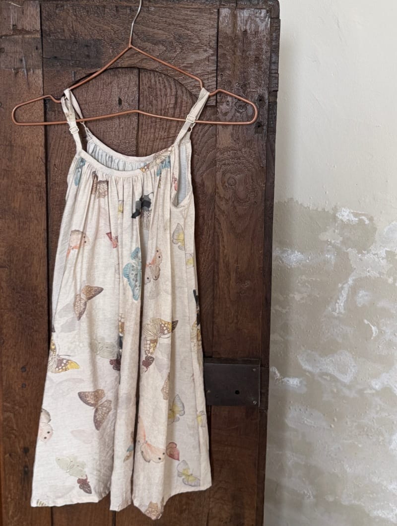 Flower Embellished V Neck Smock Dress 立体フラワー スリット ノースリーブワンピース【mh0012812】 Chengle ノースリーブワンピース