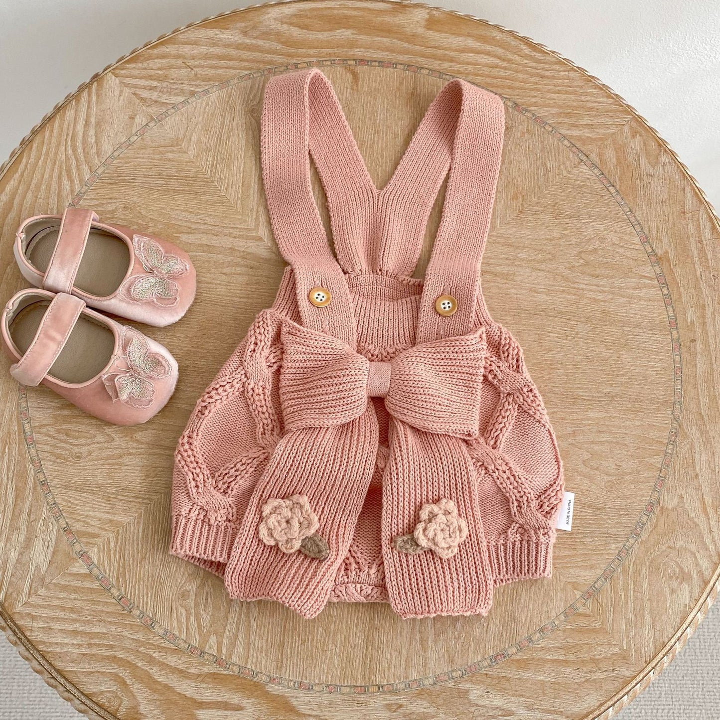 Flower Embroidered Knit Cardigan & Romper フラワー 刺繍 ニット カーディガン ロンパース【mh0012403】 Engepapa