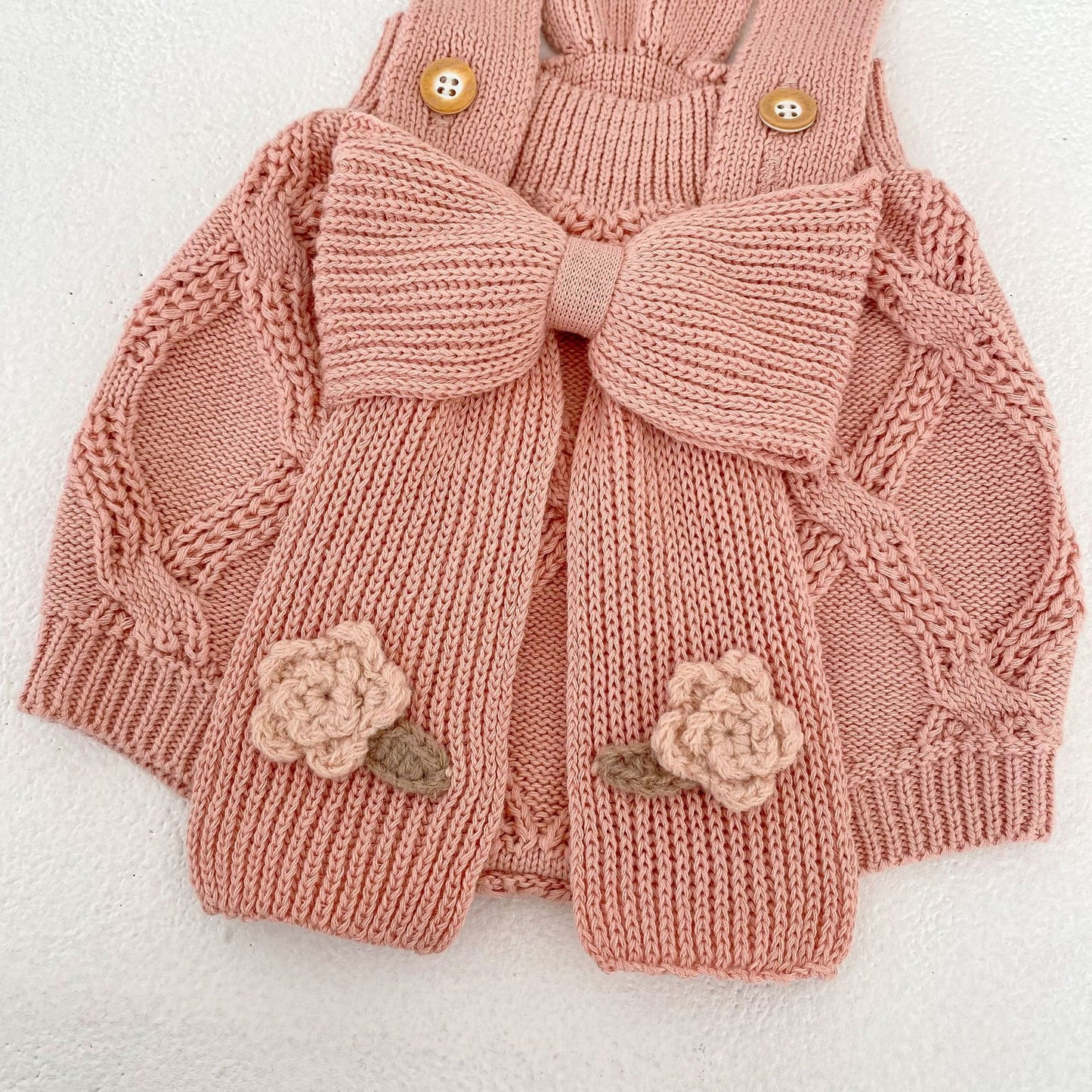 Flower Embroidered Knit Cardigan & Romper フラワー 刺繍 ニット カーディガン ロンパース【mh0012403】 Engepapa