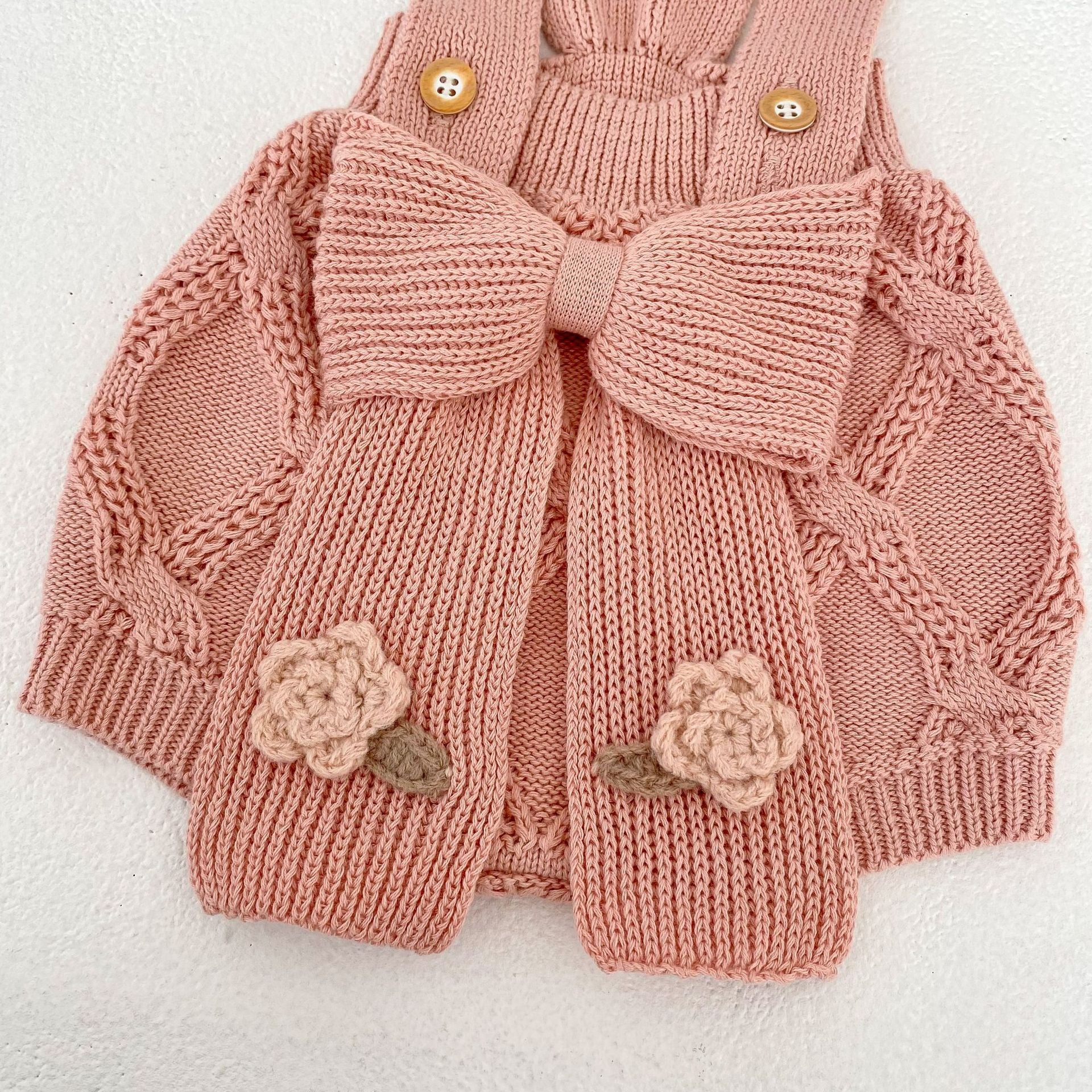 Flower Embroidered Knit Cardigan & Romper フラワー 刺繍 ニット カーディガン ロンパース【mh0012403】 Engepapa