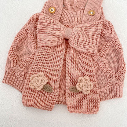 Flower Embroidered Knit Cardigan & Romper フラワー 刺繍 ニット カーディガン ロンパース【mh0012403】 Engepapa